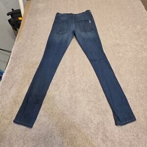 Express Legging Skinny Distressed Dark Wash Jeans Women's Size 10 Long High Rise